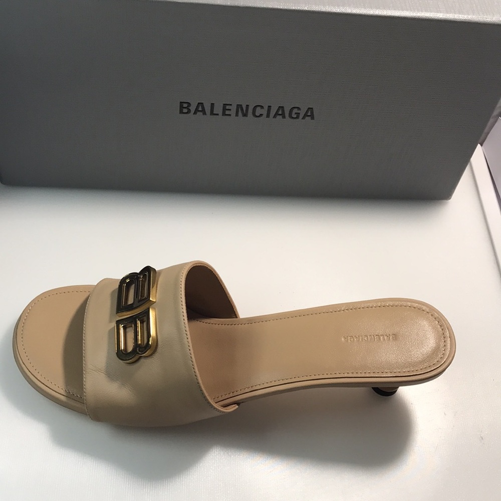 New Balenciaga Groupie BB Logo Slide Sandal (Women) Size EU 39.5 - Picture 9 of 17